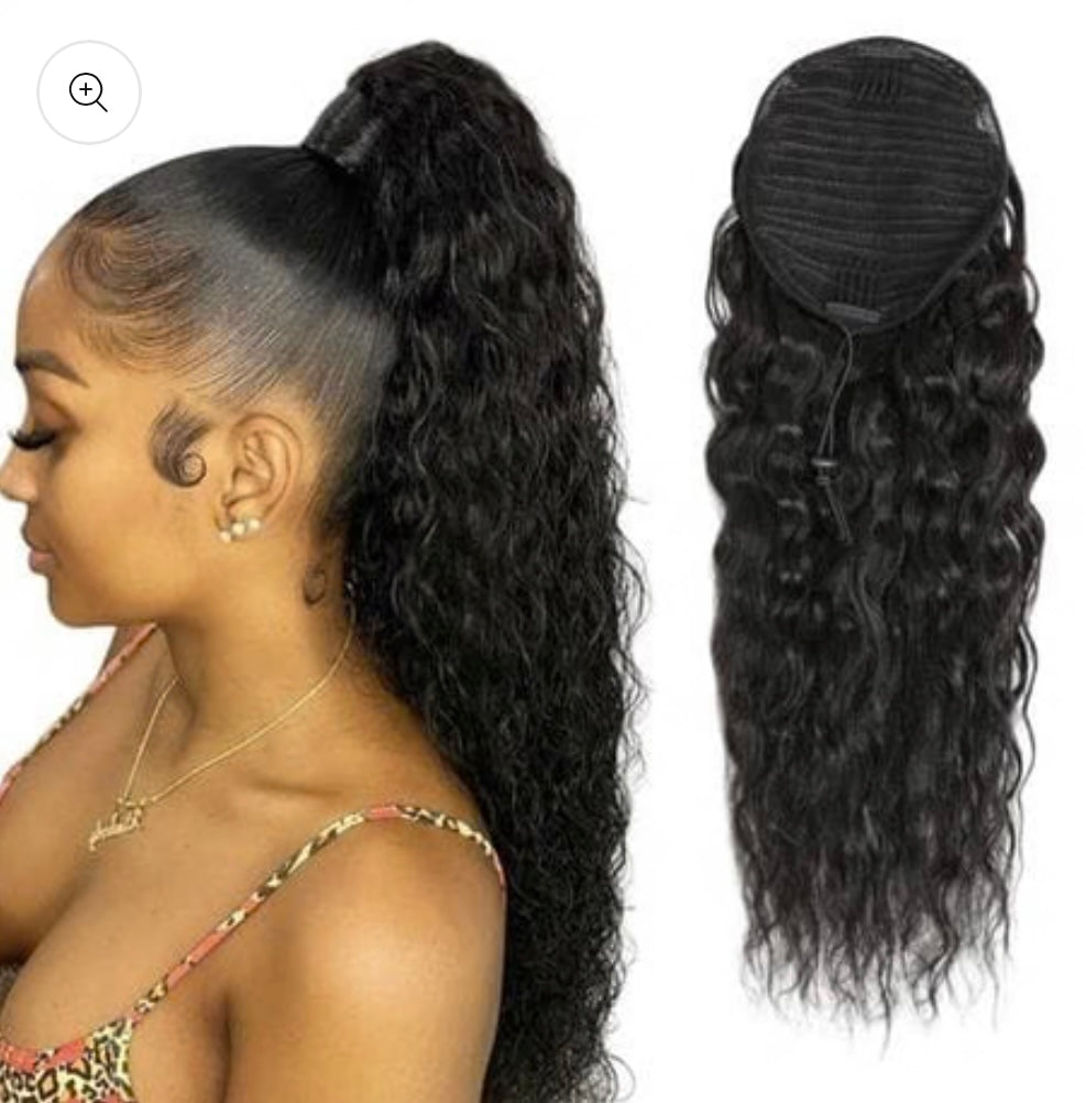 Drawstring Curly Ponytail